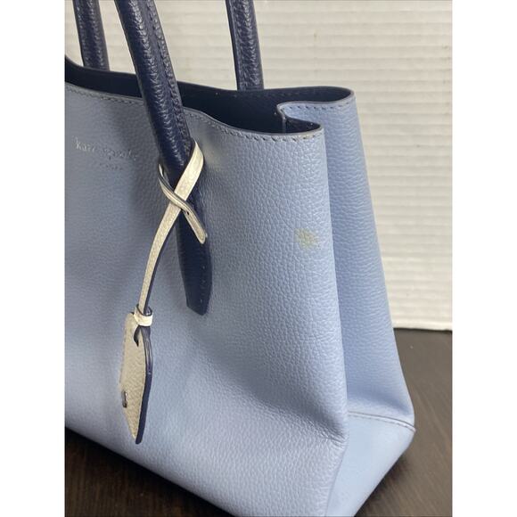 Kate Spade Satchel Refined Grain Leather Small Top Zip Handbag (Blue) - Picture 4 of 13
